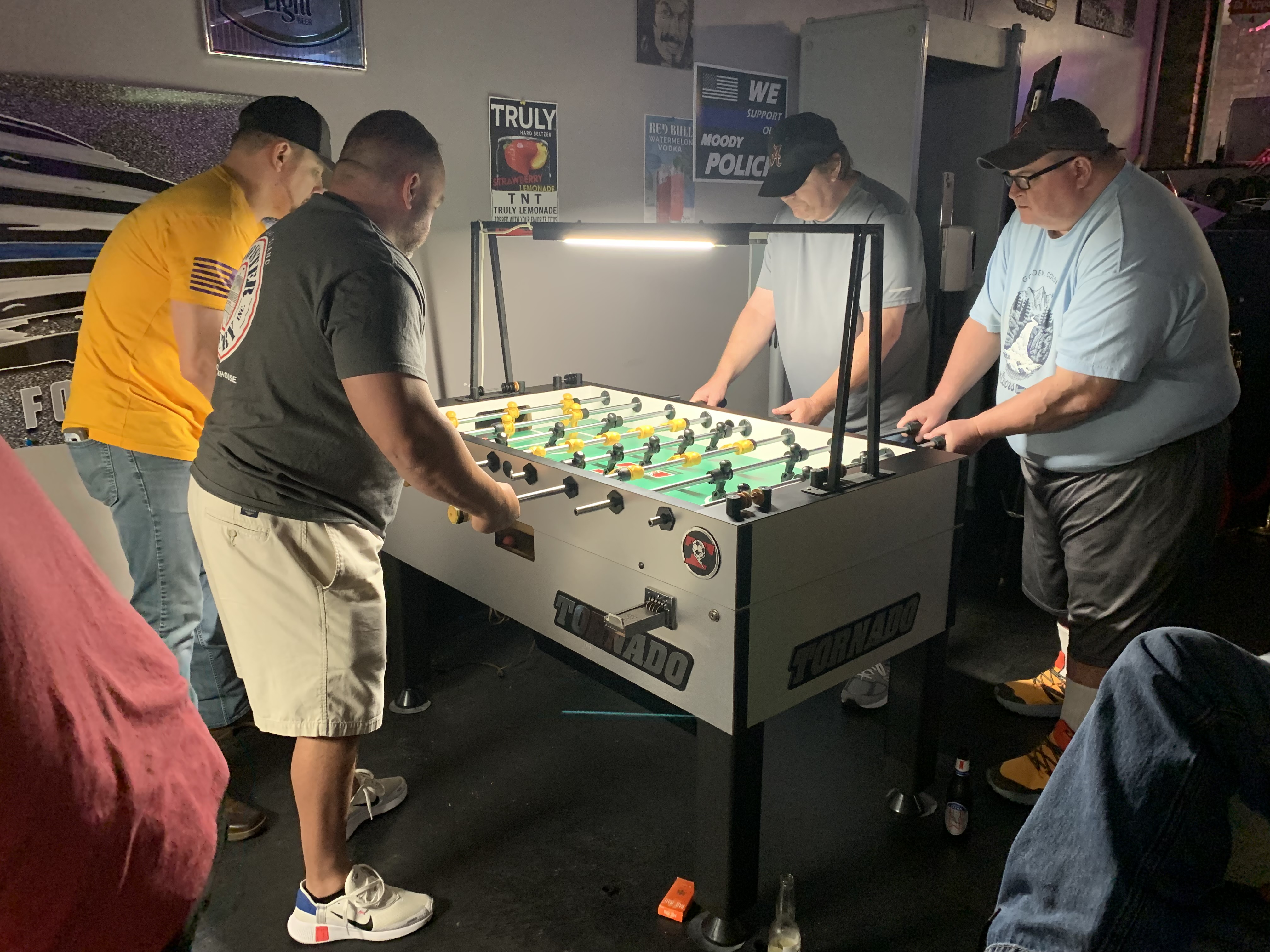 SpotDYP action at Vans Bar in Leeds,AL., Alexander City,AL. foosball players Wesley Parrett & Lamar Ray face-off against Birmingham area foosball players Dale Moore & Mickey Dunn.