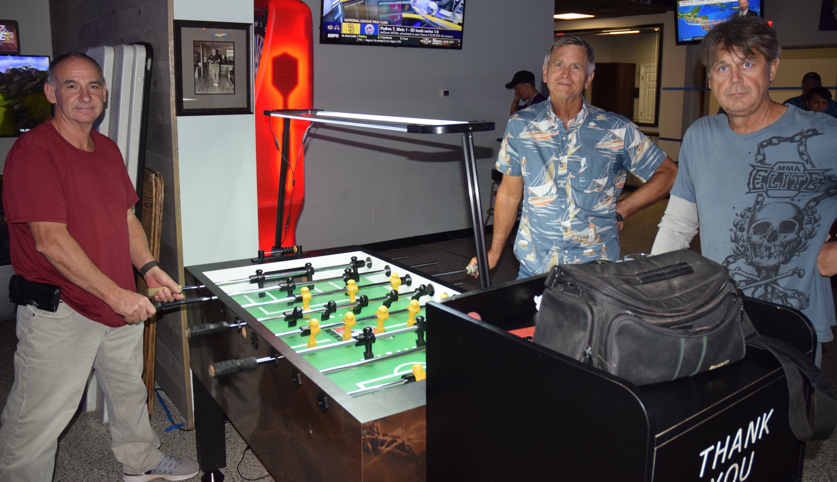 Shown is Rodney Jenkins, Greg McCann, and Billy Miller while at Cordova Lanes 