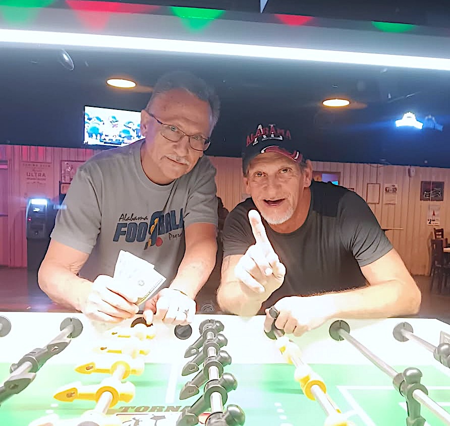 Players showing the money after participating at The Central Club in Leeds, Alabama 2025, Jerry Stewart & Randy Strickland.