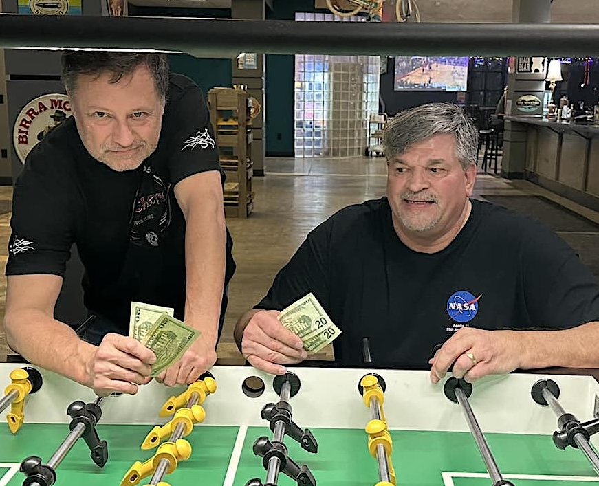 Players competing during the weekly Spot'DYP activity of 
Weekly Foos-Tuesday activity in 